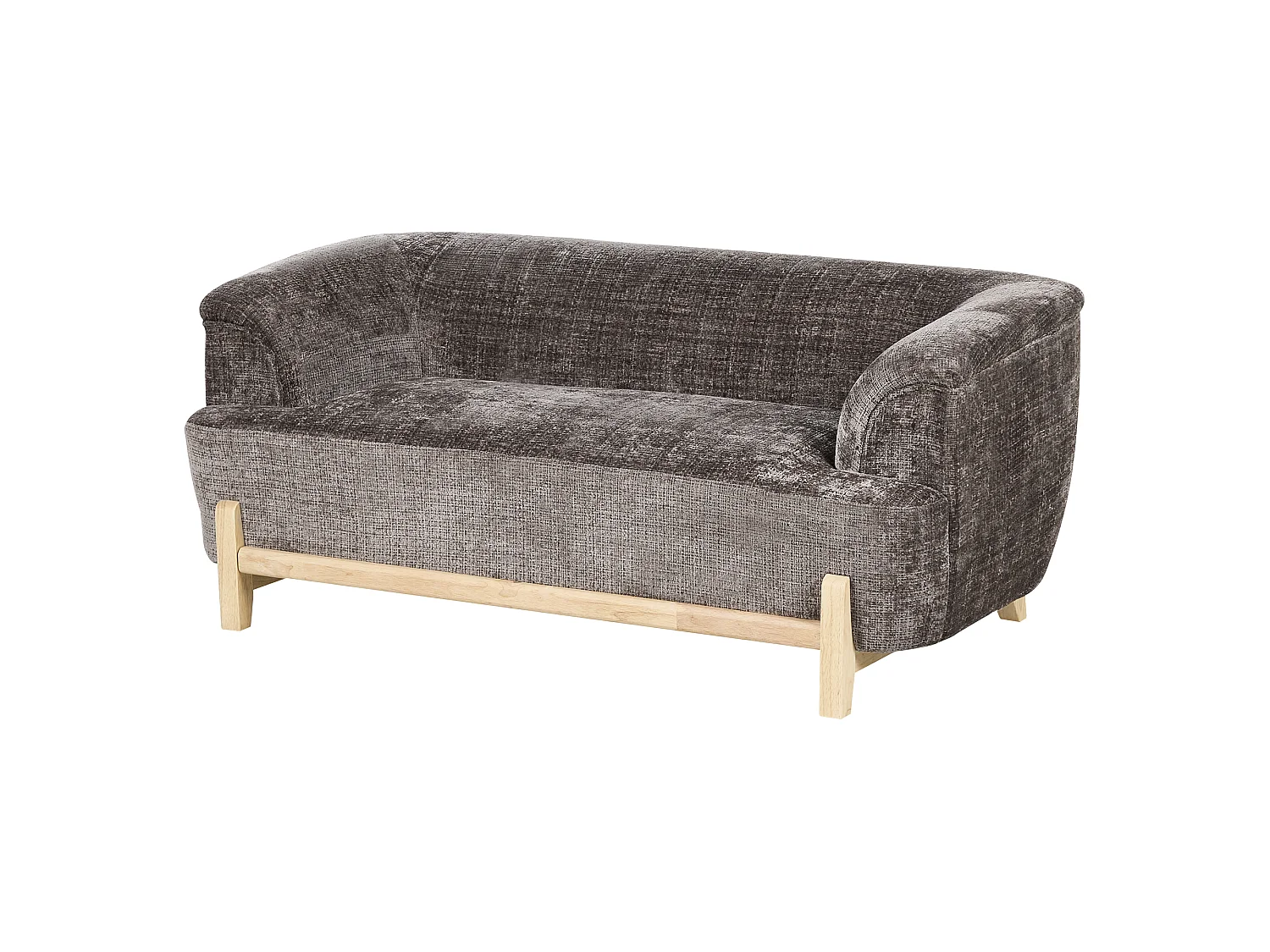 Canapé 2 places en coton chenille marron ALNOR