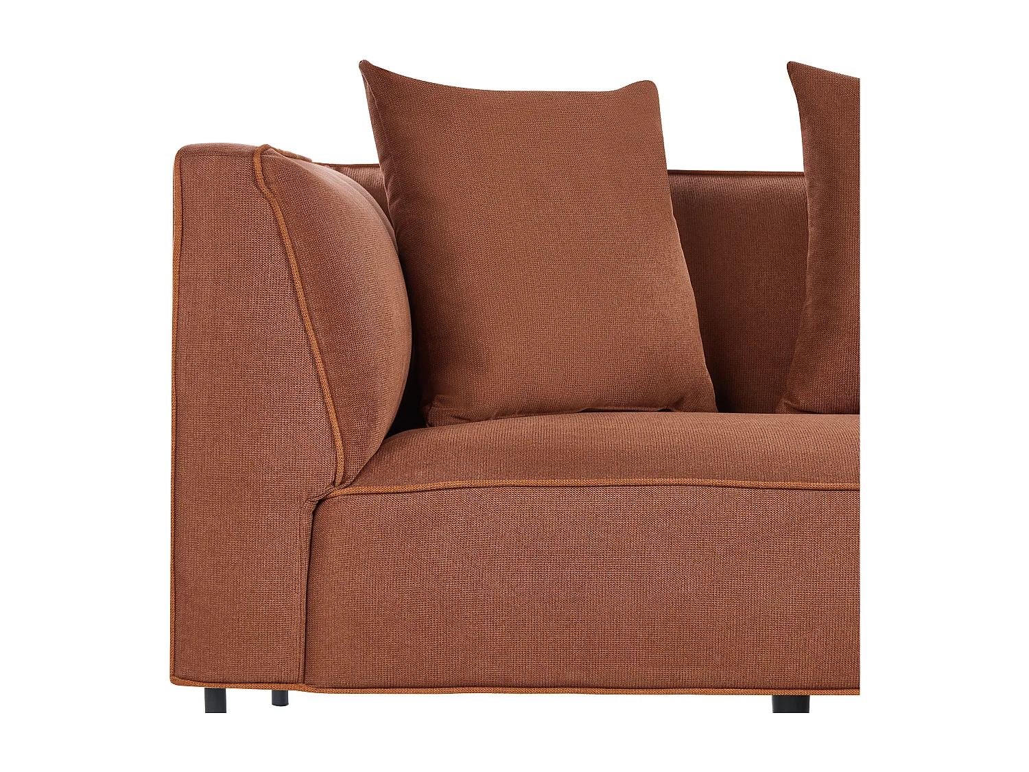 Canapé d'angle 3 places SATER Tissu Marron Côté droite