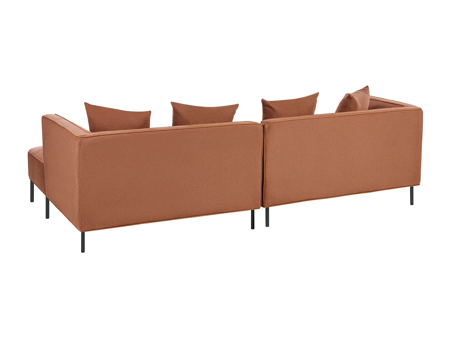 Canapé d'angle 3 places SATER Tissu Marron Côté droite