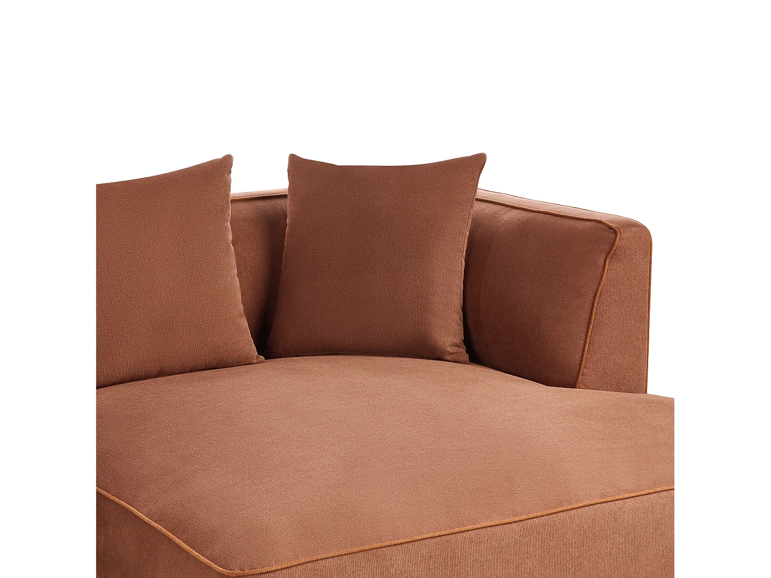 Canapé d'angle 3 places SATER Tissu Marron Côté droite