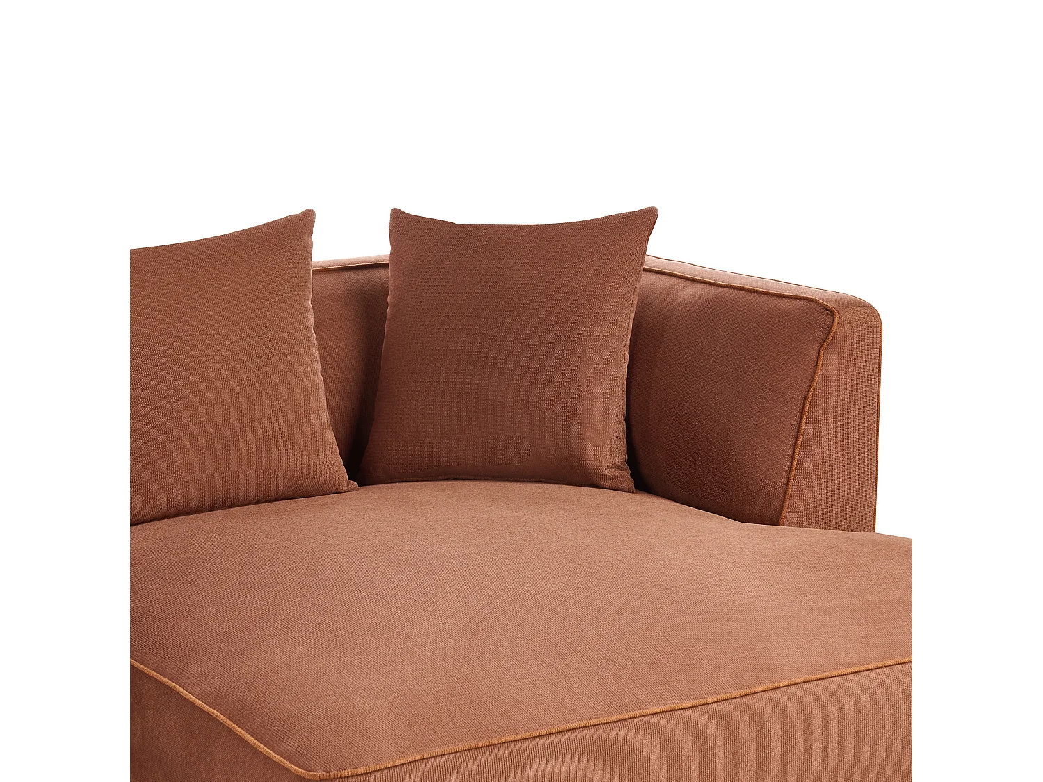 Canapé d'angle 3 places SATER Tissu Marron Côté gauche