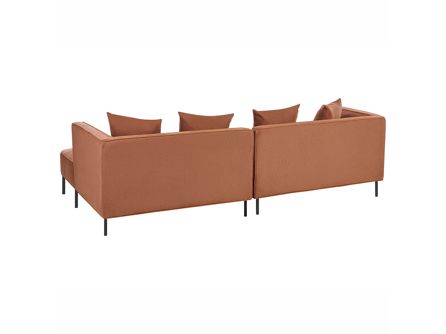 Corner Sofa 3 Seater SATER Fabric Brown Left Hand