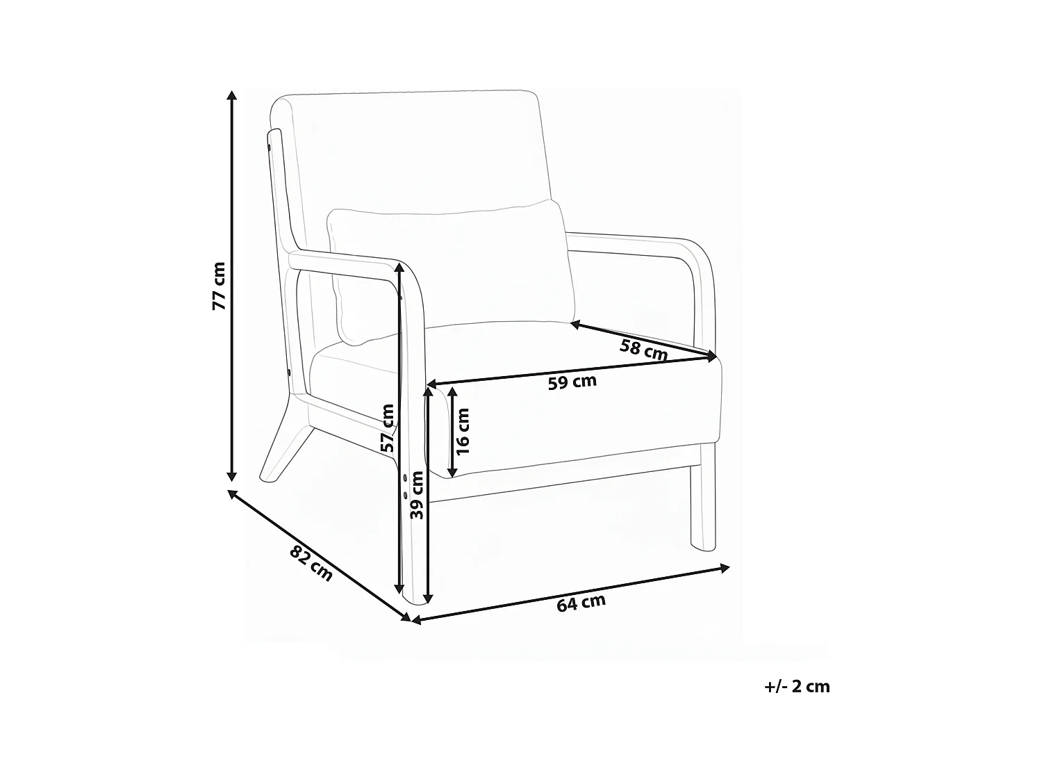 Fauteuil SORSELE Velours côtelé Beige
