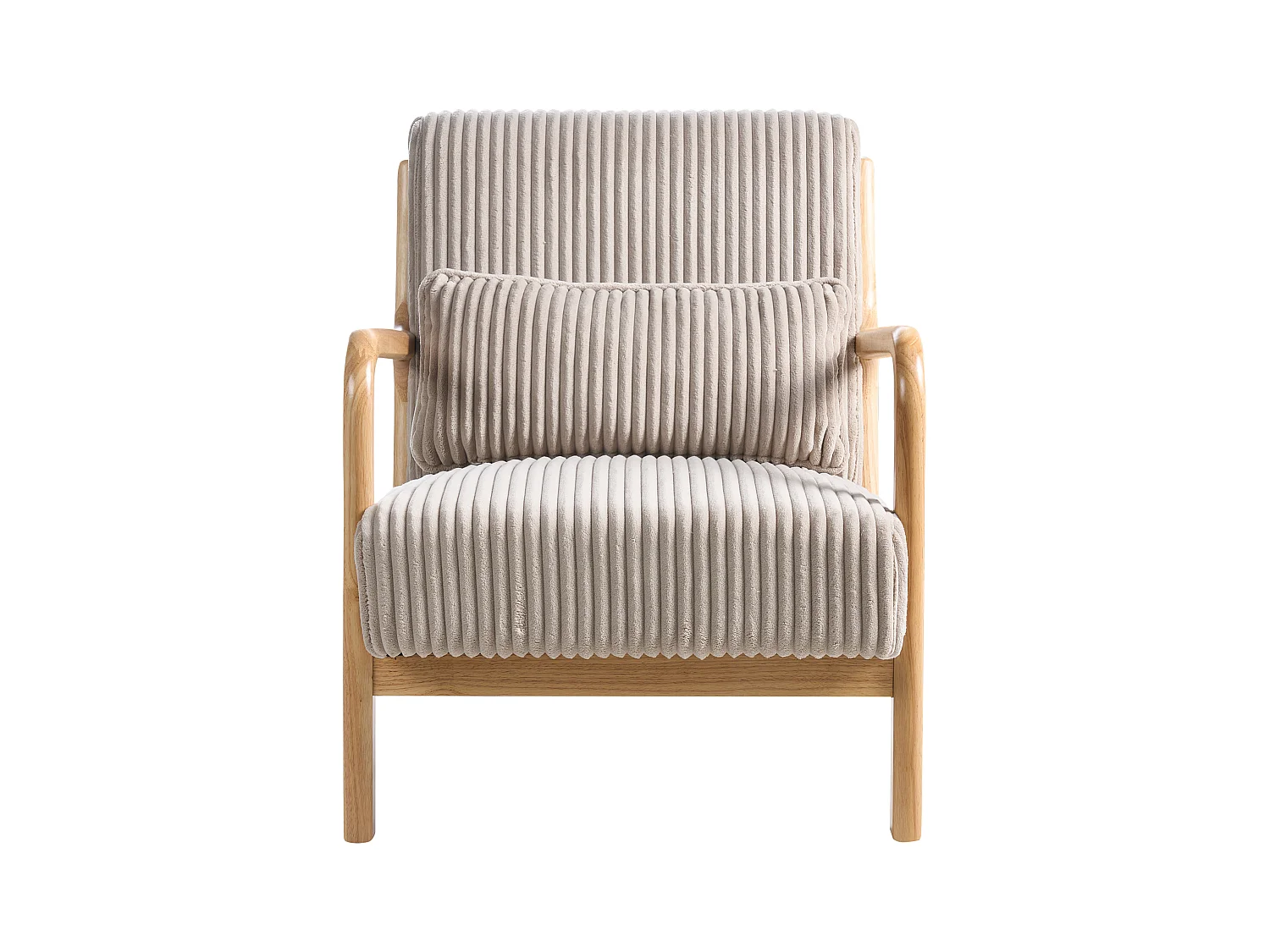 Fauteuil SORSELE Velours côtelé Beige