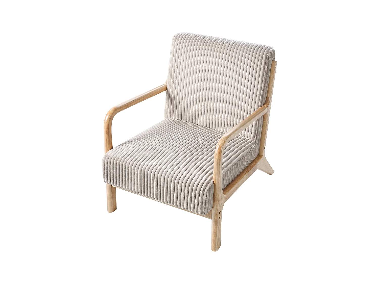 Fauteuil SORSELE Velours côtelé Beige