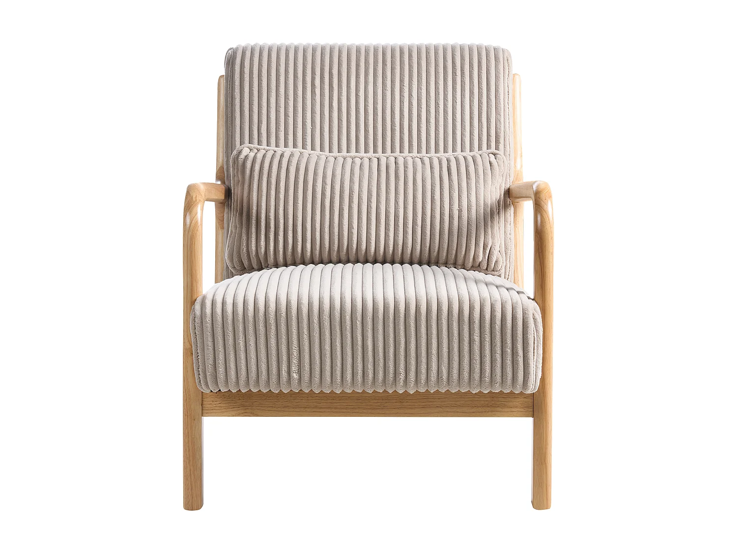 Fauteuil SORSELE Velours côtelé Beige