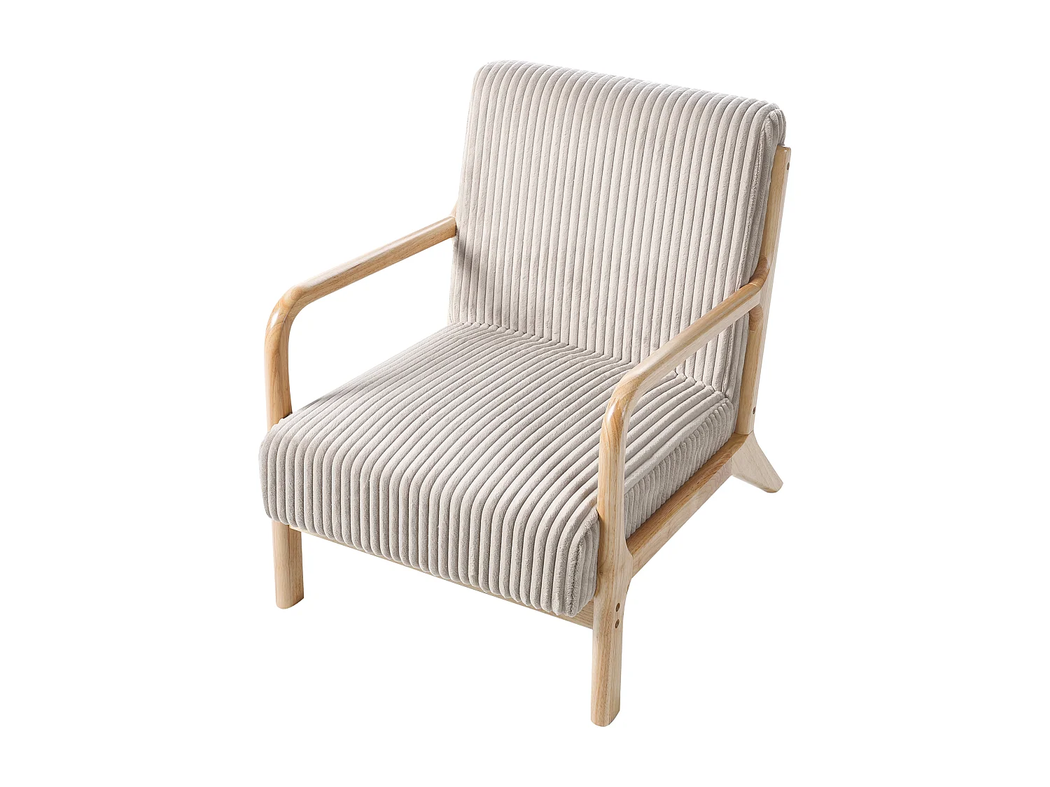 Fauteuil SORSELE Velours côtelé Beige