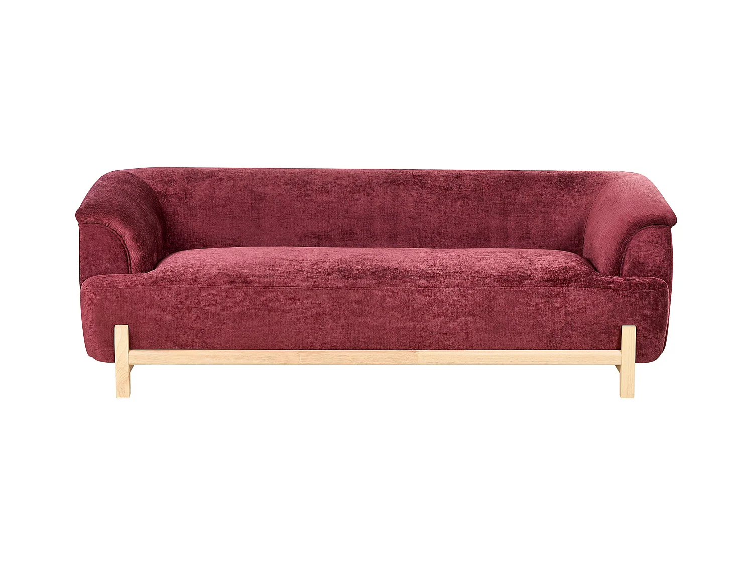 Canapé 3 places ALNOR Tissu chenille Rouge Bordeaux