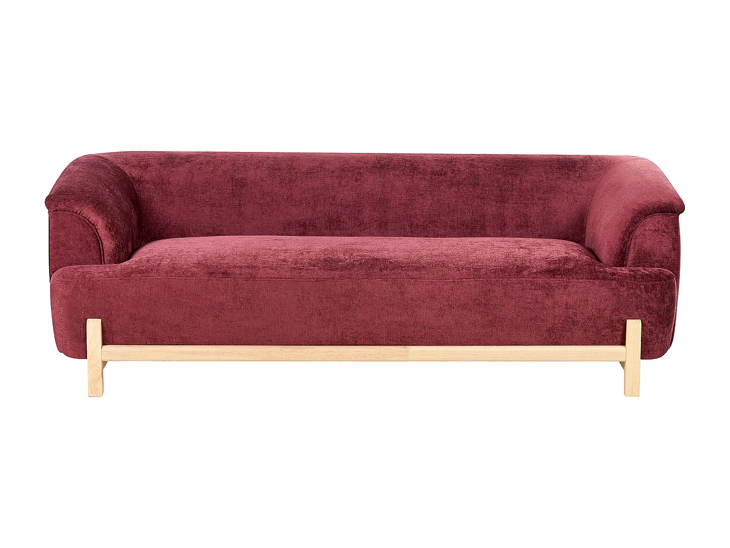 Canapé 3 places ALNOR Tissu chenille Rouge Bordeaux