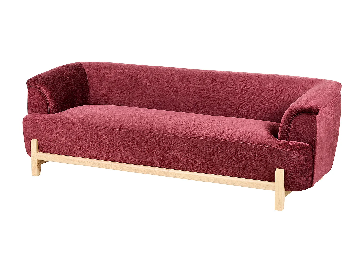 Canapé 3 places ALNOR Tissu chenille Rouge Bordeaux