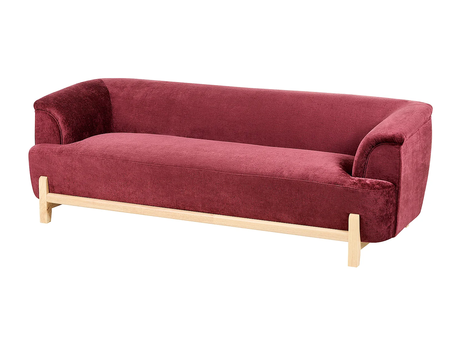 Canapé 3 places ALNOR Tissu chenille Rouge Bordeaux