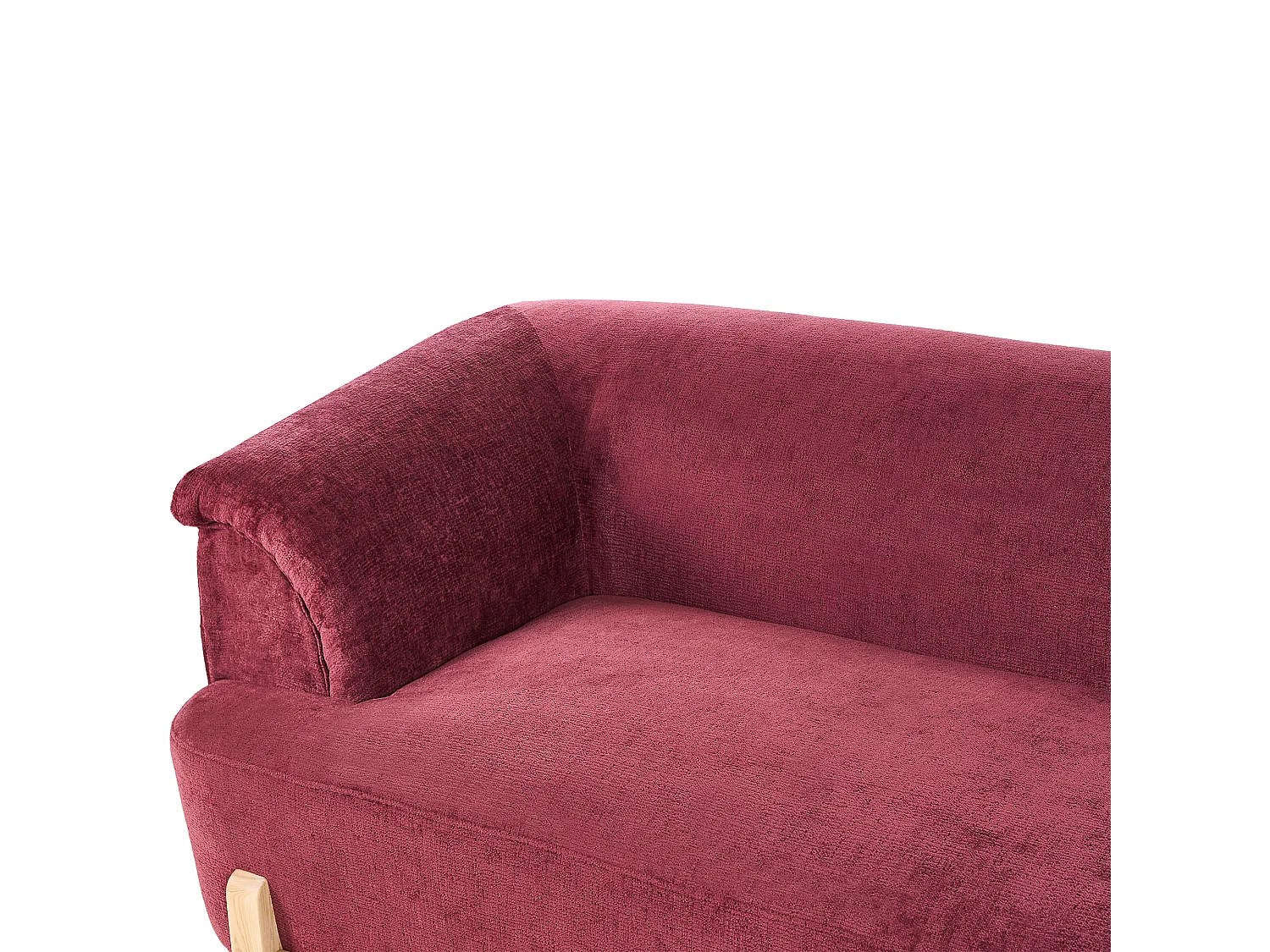 Canapé 3 places ALNOR Tissu chenille Rouge Bordeaux