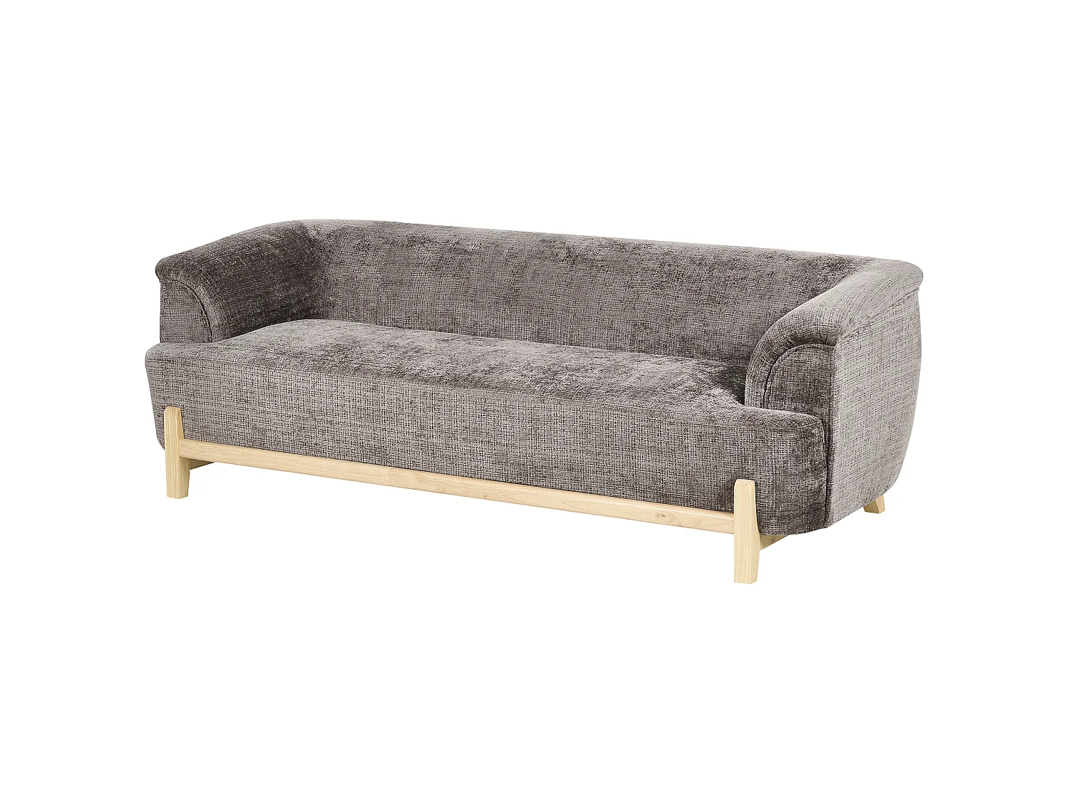 Canapé 3 places en coton chenille marron ALNOR