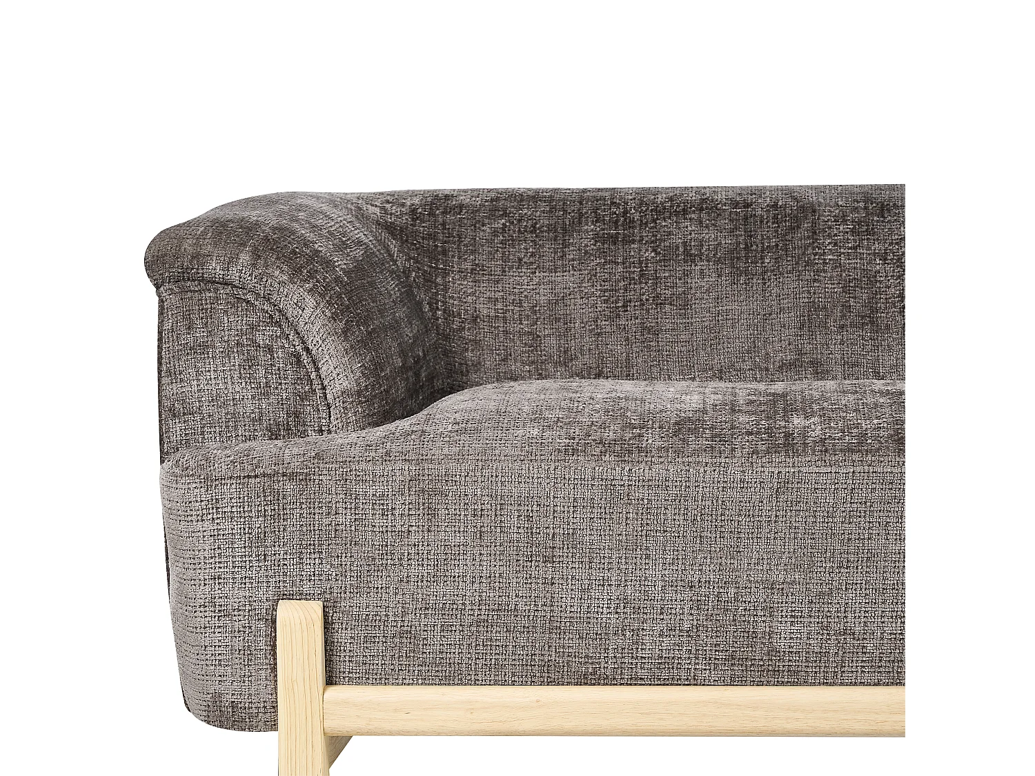 Canapé 3 places en coton chenille marron ALNOR