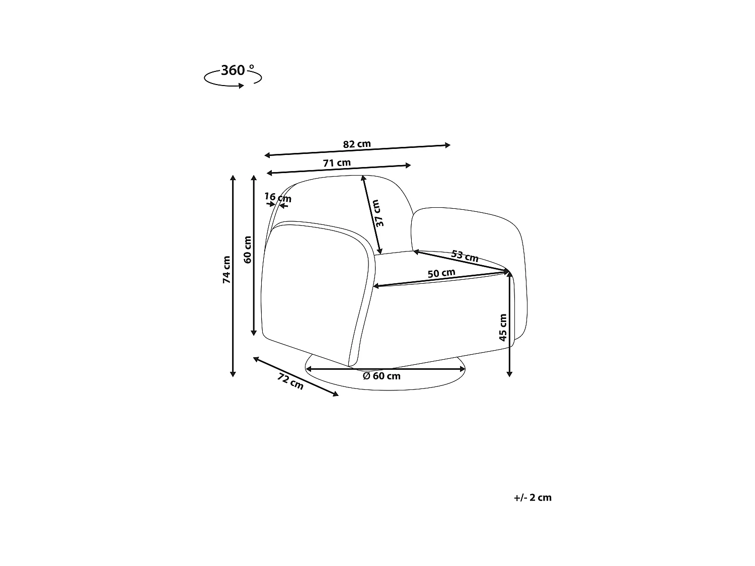 Fauteuil pivotant AAPUA Tissu Beige