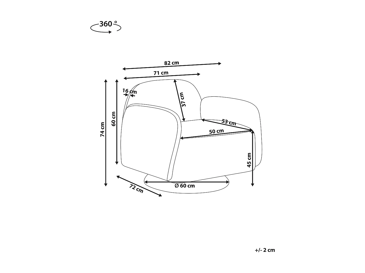 Fauteuil pivotant AAPUA Tissu Beige