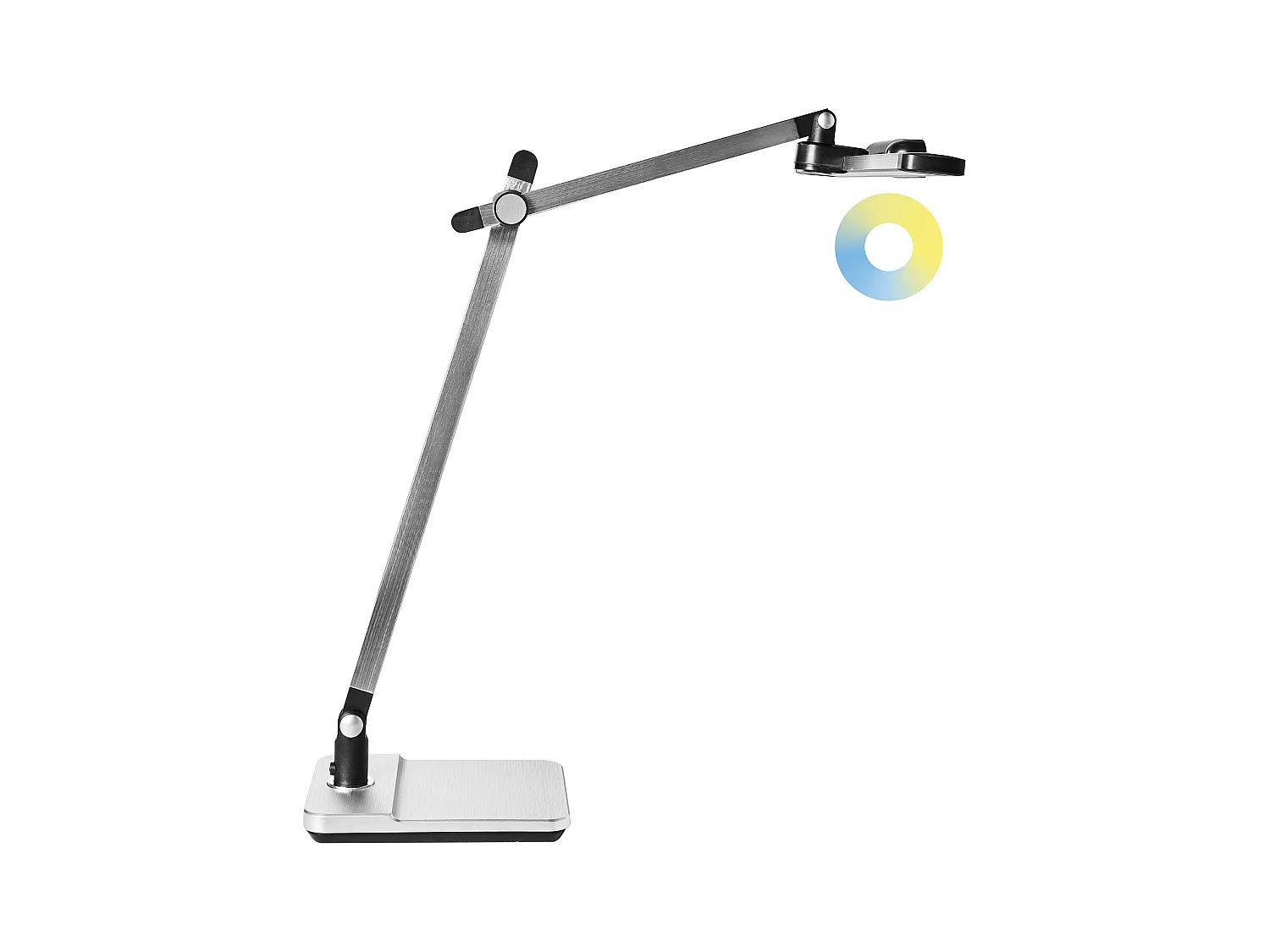Lampe de bureau LED SERPENS Avec variateur Argenté