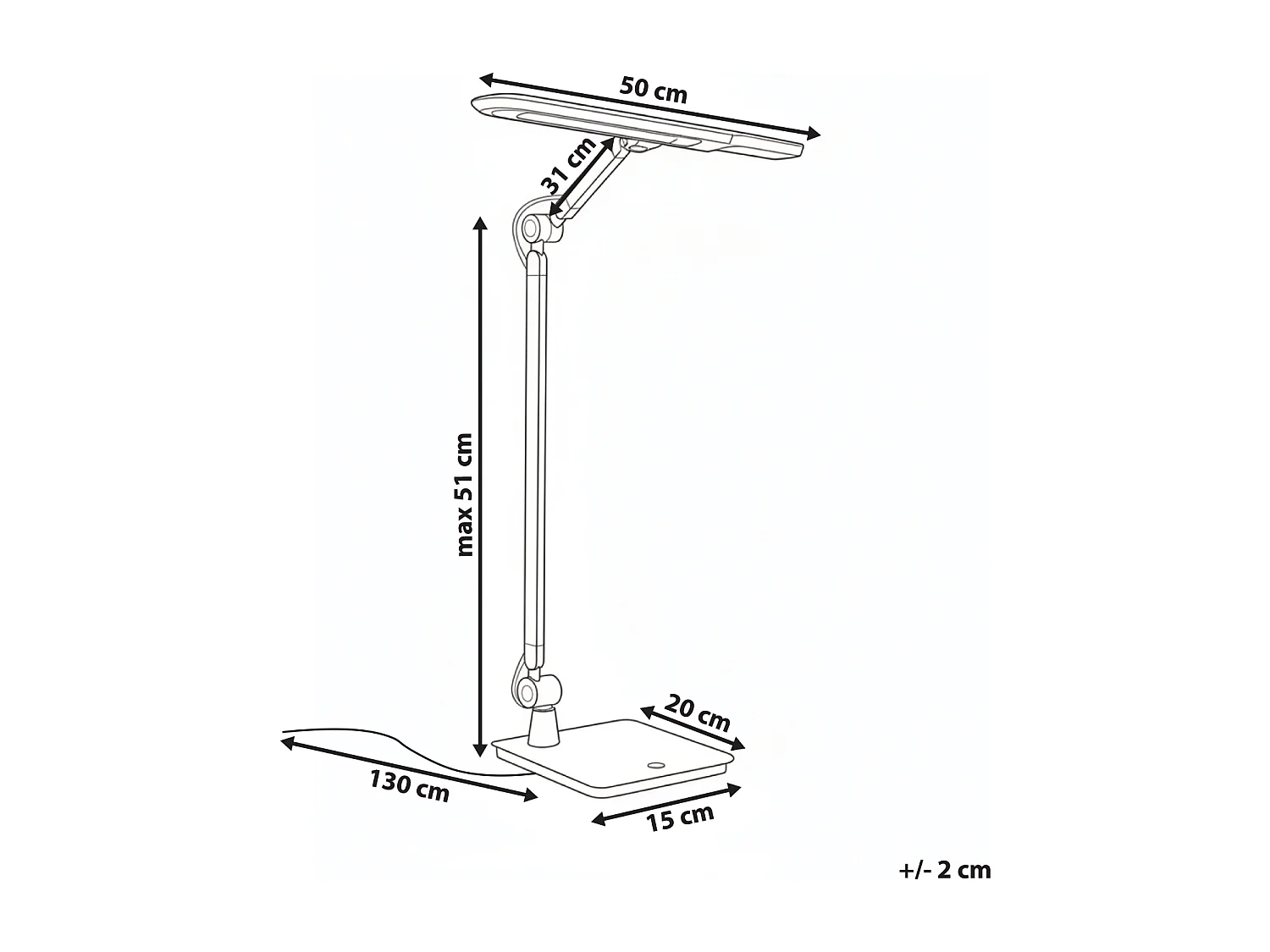 Lampe de bureau LED SERPENS Avec variateur Argenté