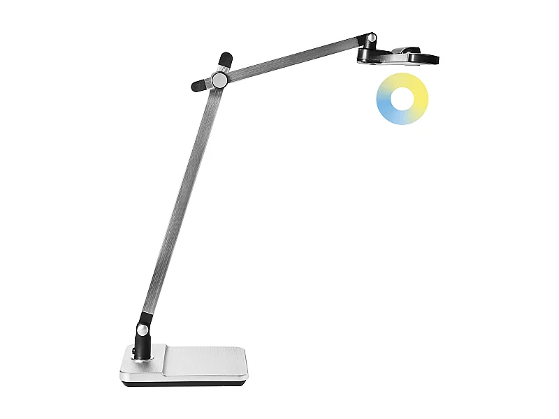 Lampe de bureau LED SERPENS Avec variateur Argenté