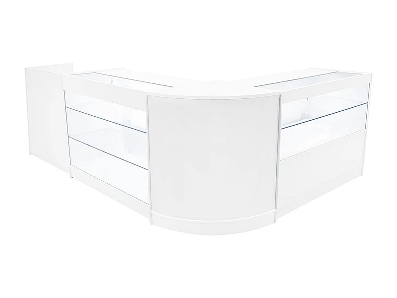 Vega LED Verkaufstheken-Set CM60 + C1200 + K1200 + TB60 – Weiß