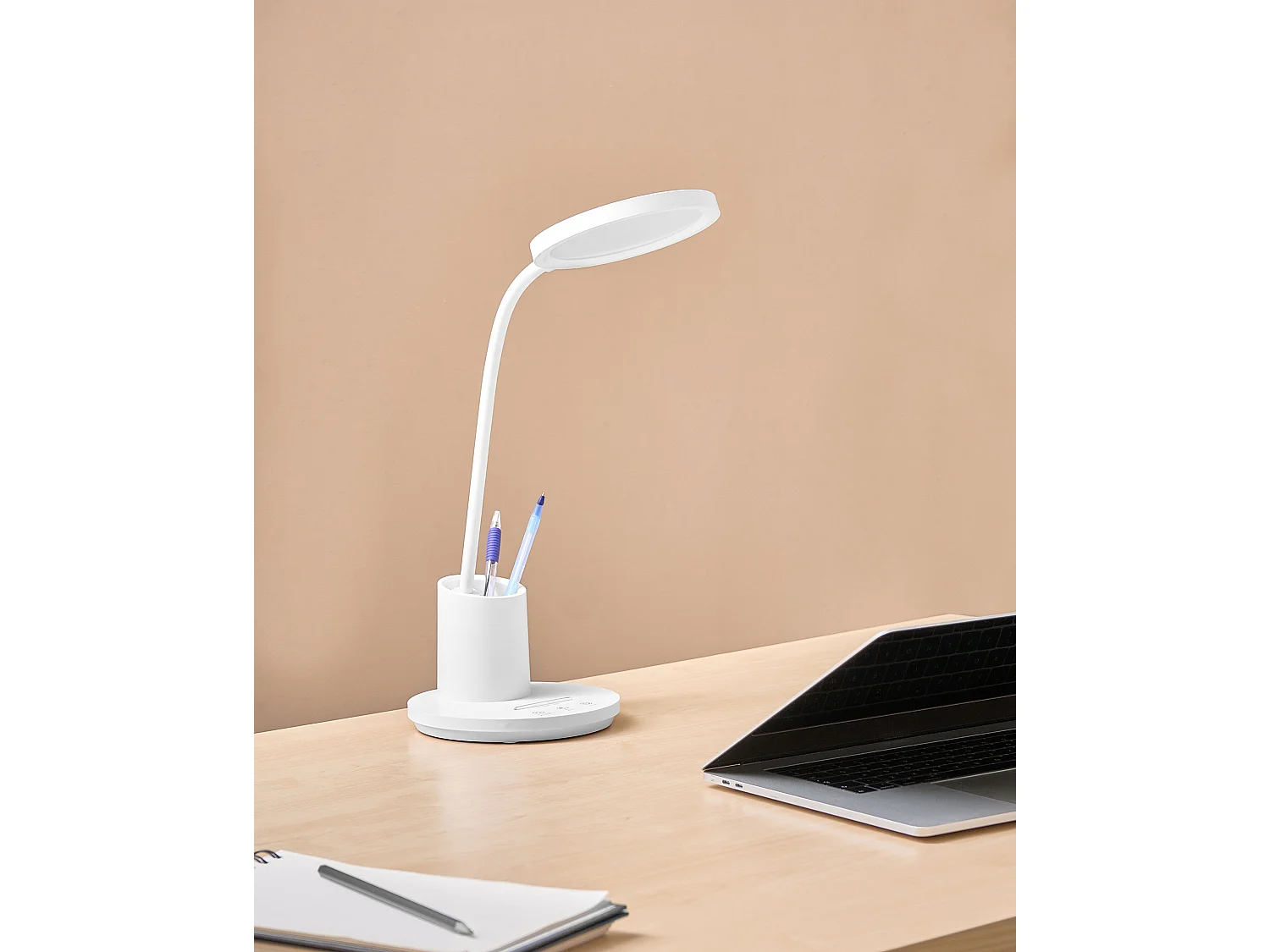 Lampe de bureau LED VELA Avec variateur Blanc