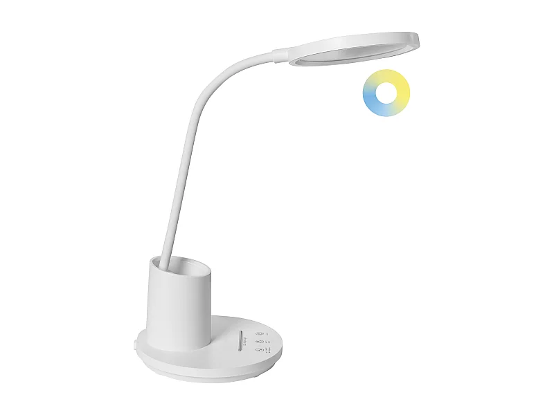 Lampe de bureau LED VELA Avec variateur Blanc