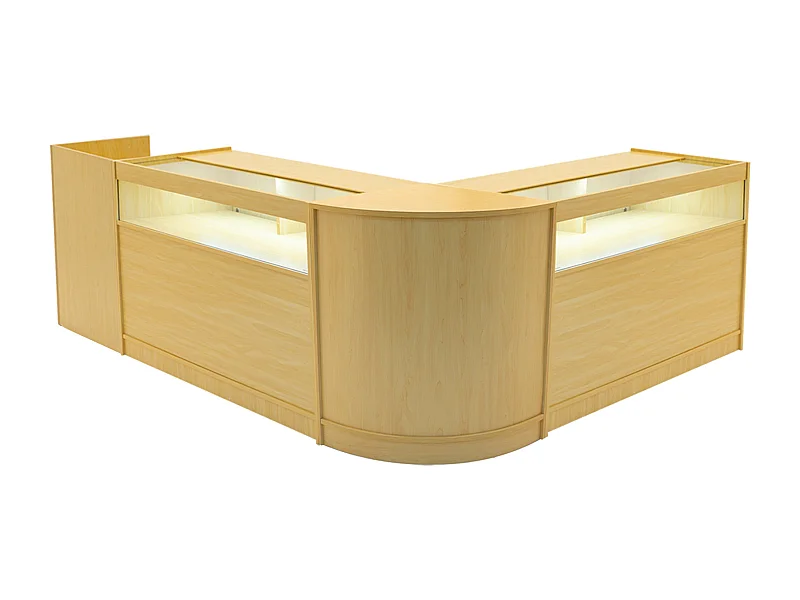 Luna LED Verkaufstheken-Set CM60 + B1200 (2 Stück)+ TB60 – Ahorn