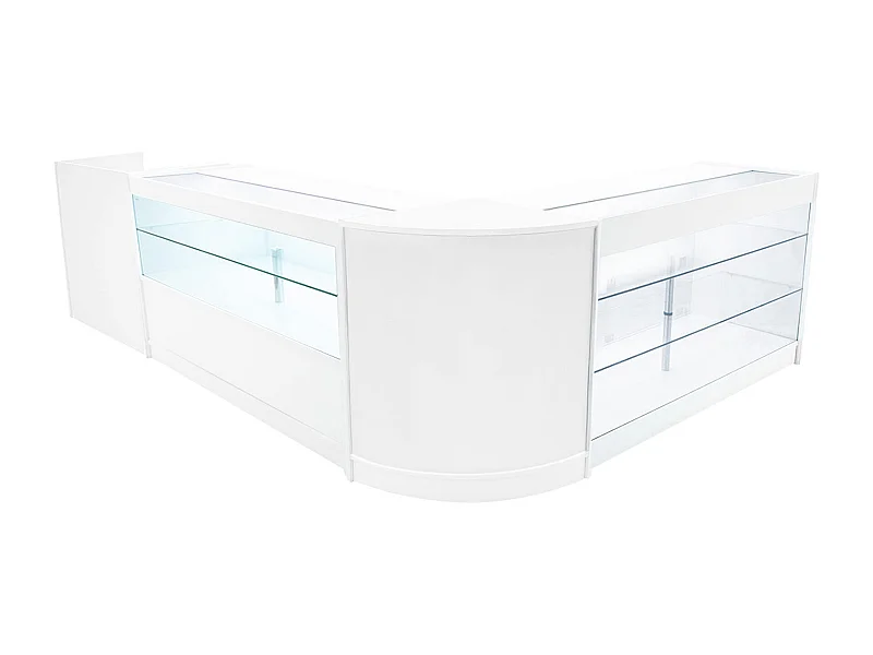 Vega LED Verkaufstheke- Set CM60 + C1500 + K1500 + TB60 – Weiß