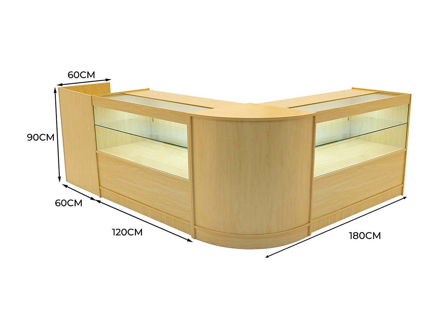 Phoenix LED Winkel Toonbank Set CM60, TB60 & 2 x C1200 - Esdoorn