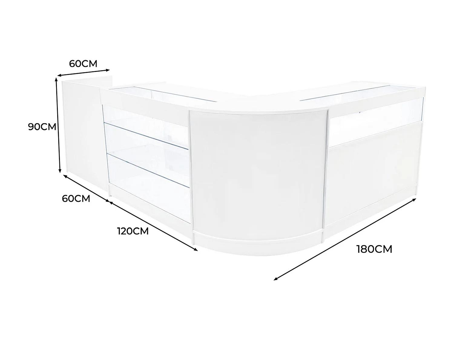 Zestaw oświetlenia sklepowego Polaris LED K1200, B1200, TB60 i CM60 – biały