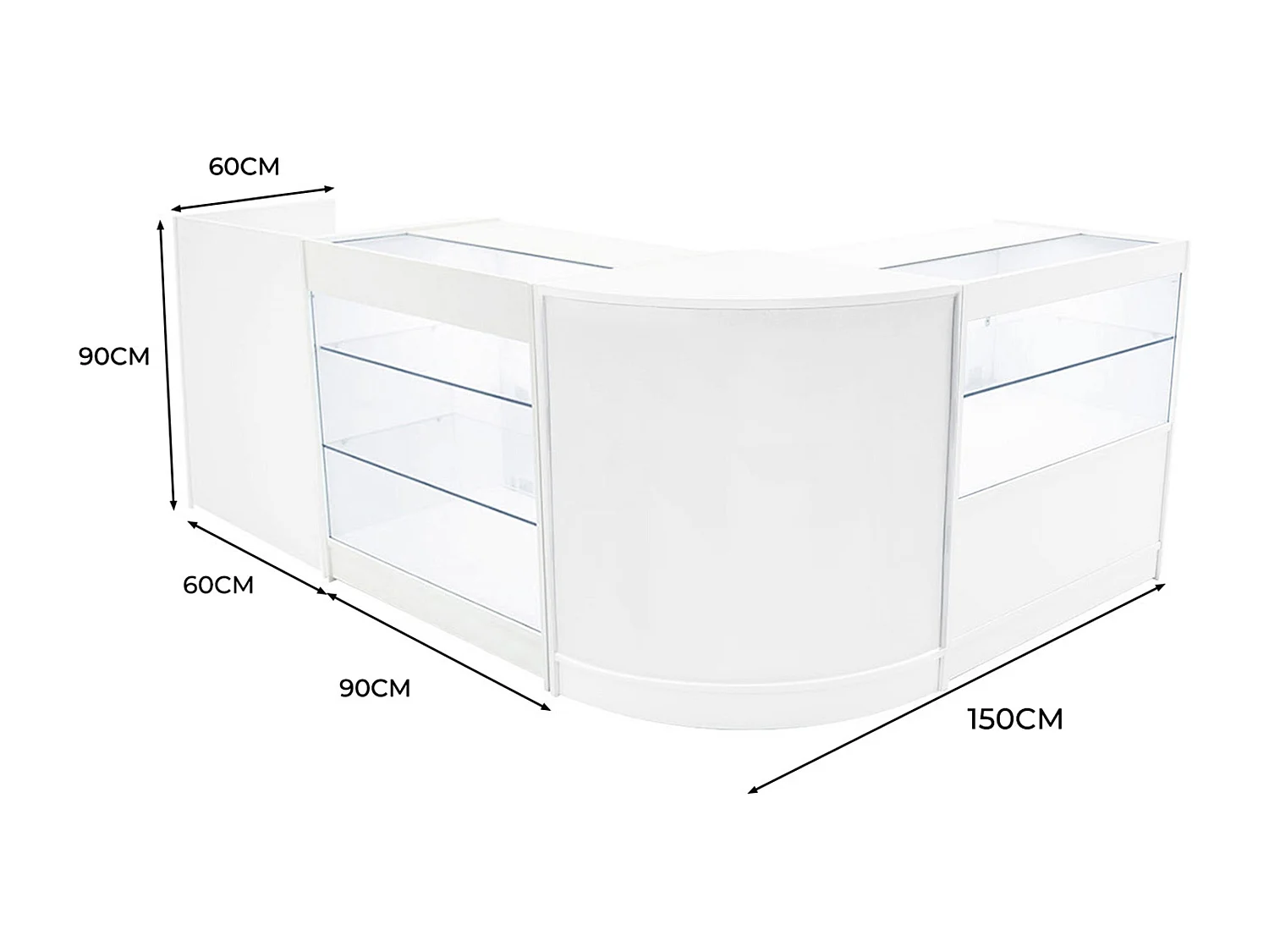 Vega LED Winkel Toonbank Set K900, C900, TB60 & CM60 - Wit