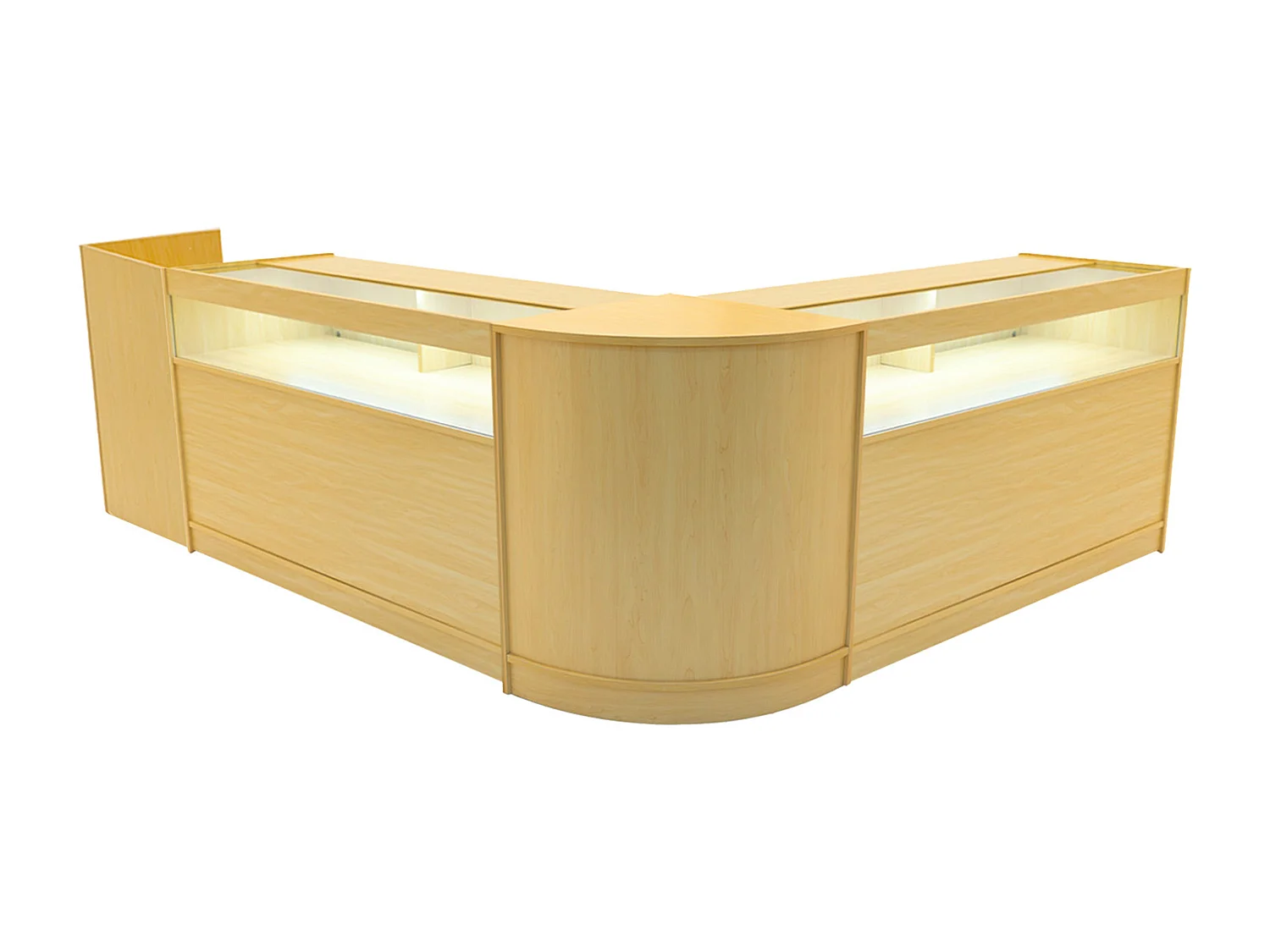 Luna LED Winkel Toonbank Set CM60, TB60 & 2 x B1500 - Esdoorn