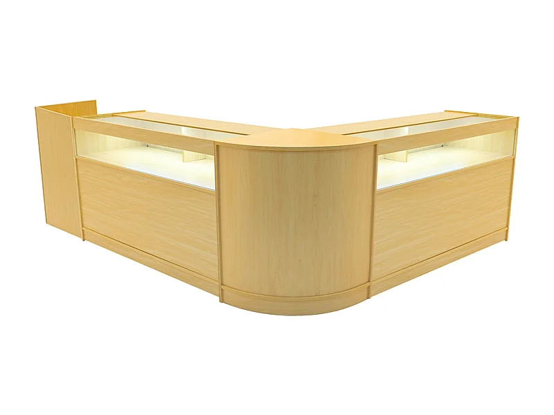 Luna LED Verkaufstheken-Set CM60 + B1500 (2 Stück)+ TB60 – Ahorn