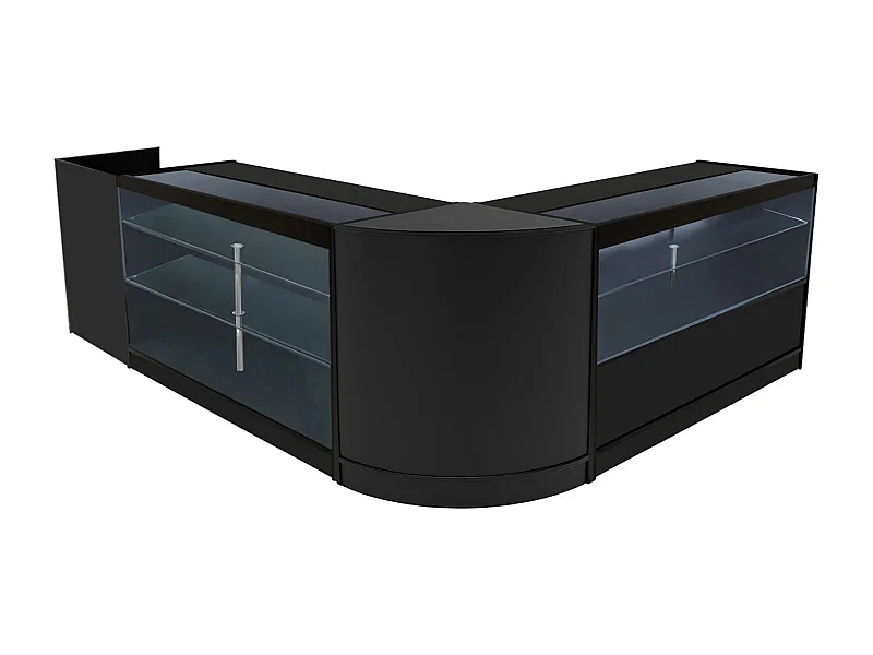 Vega LED Verkaufstheken-Set CM60 + C1500 + K1500 + TB60 – Schwarz