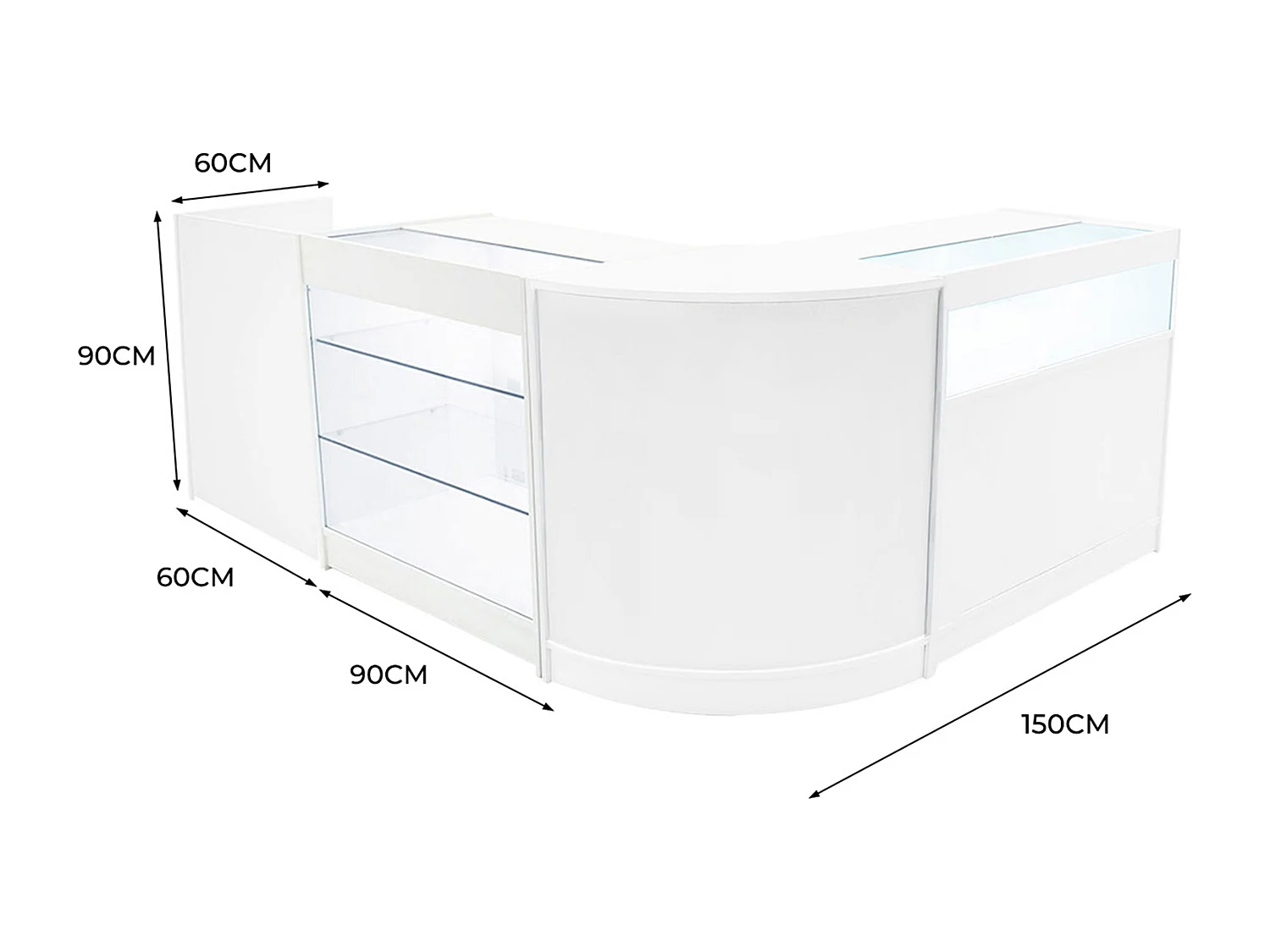 Zestaw oświetlenia sklepowego Polaris LED K900, B900, TB60 i CM60 – biały