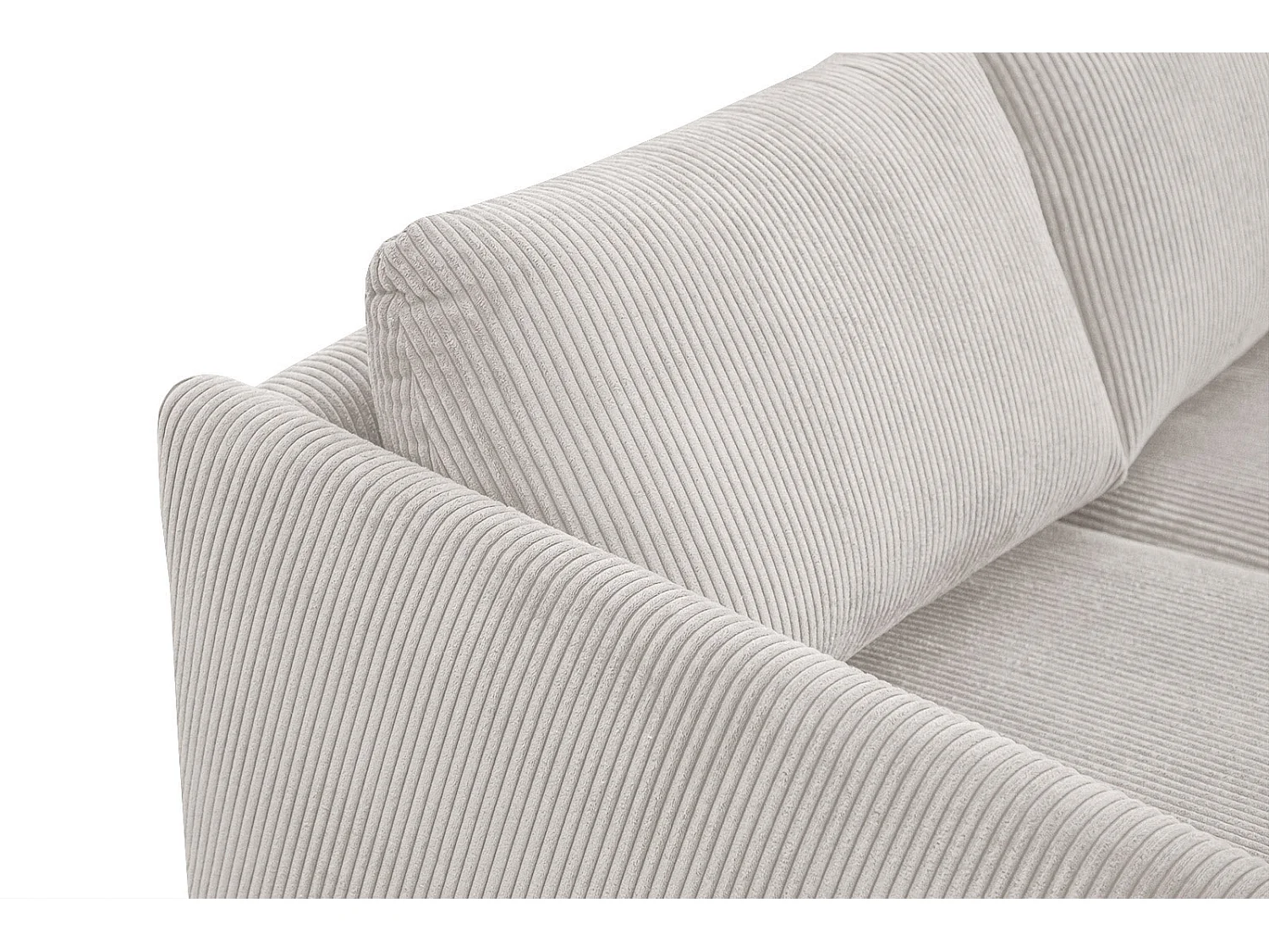 CANAPÉ D'ANGLE VILT 4 places, tissu blanc perle