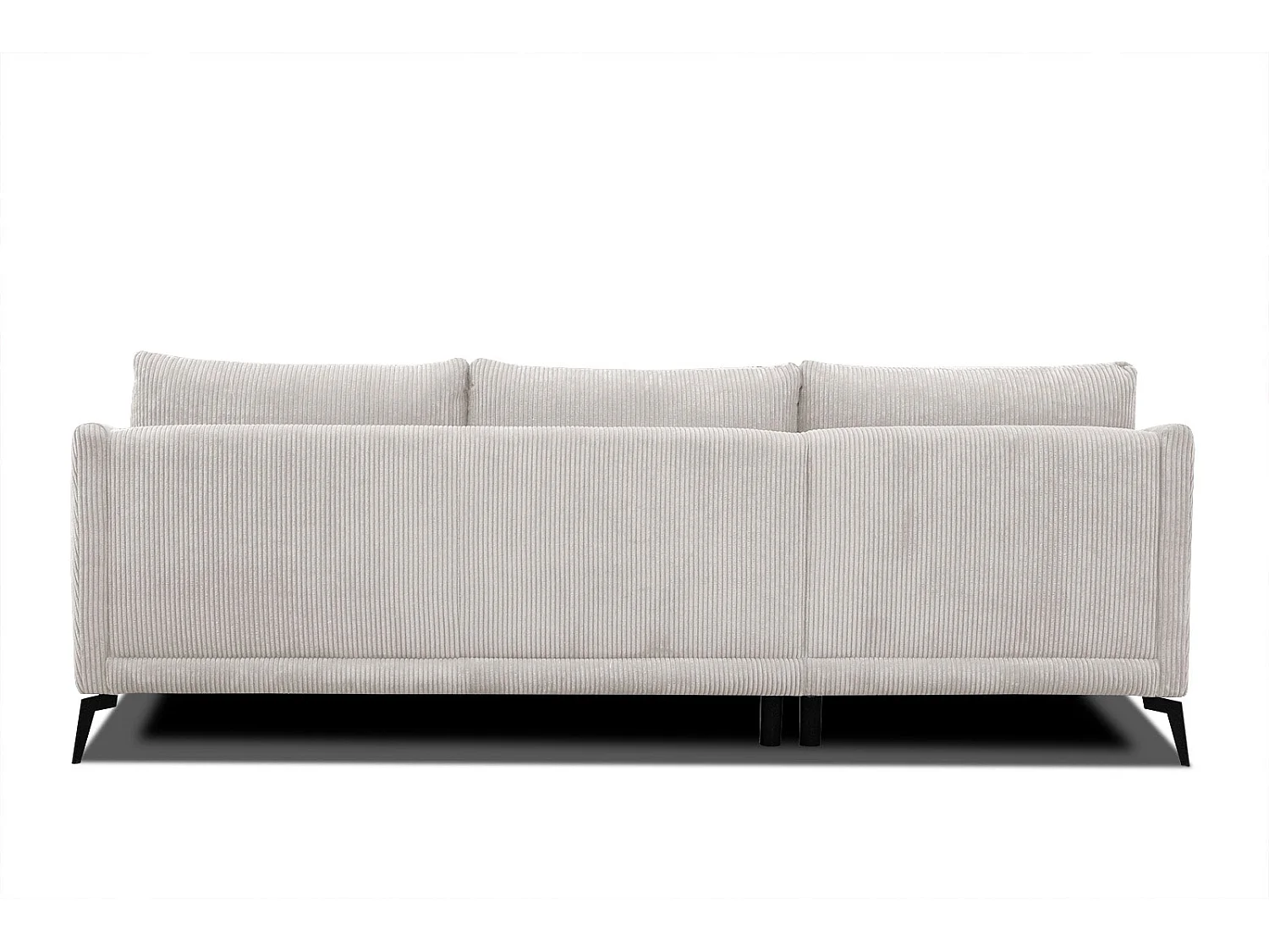 CANAPÉ D'ANGLE VILT 4 places, tissu blanc perle