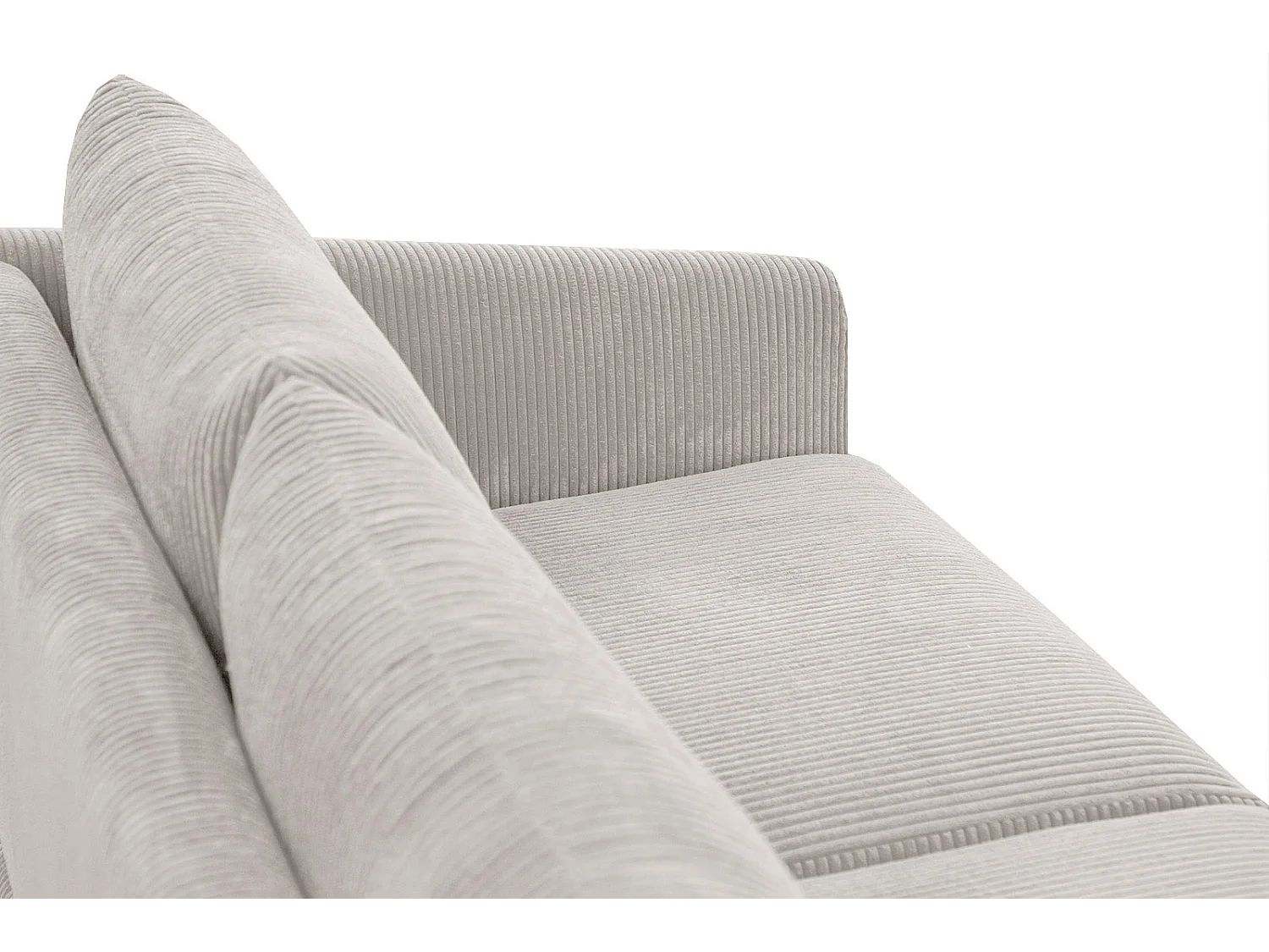 CANAPÉ D'ANGLE VILT 4 places, tissu blanc perle