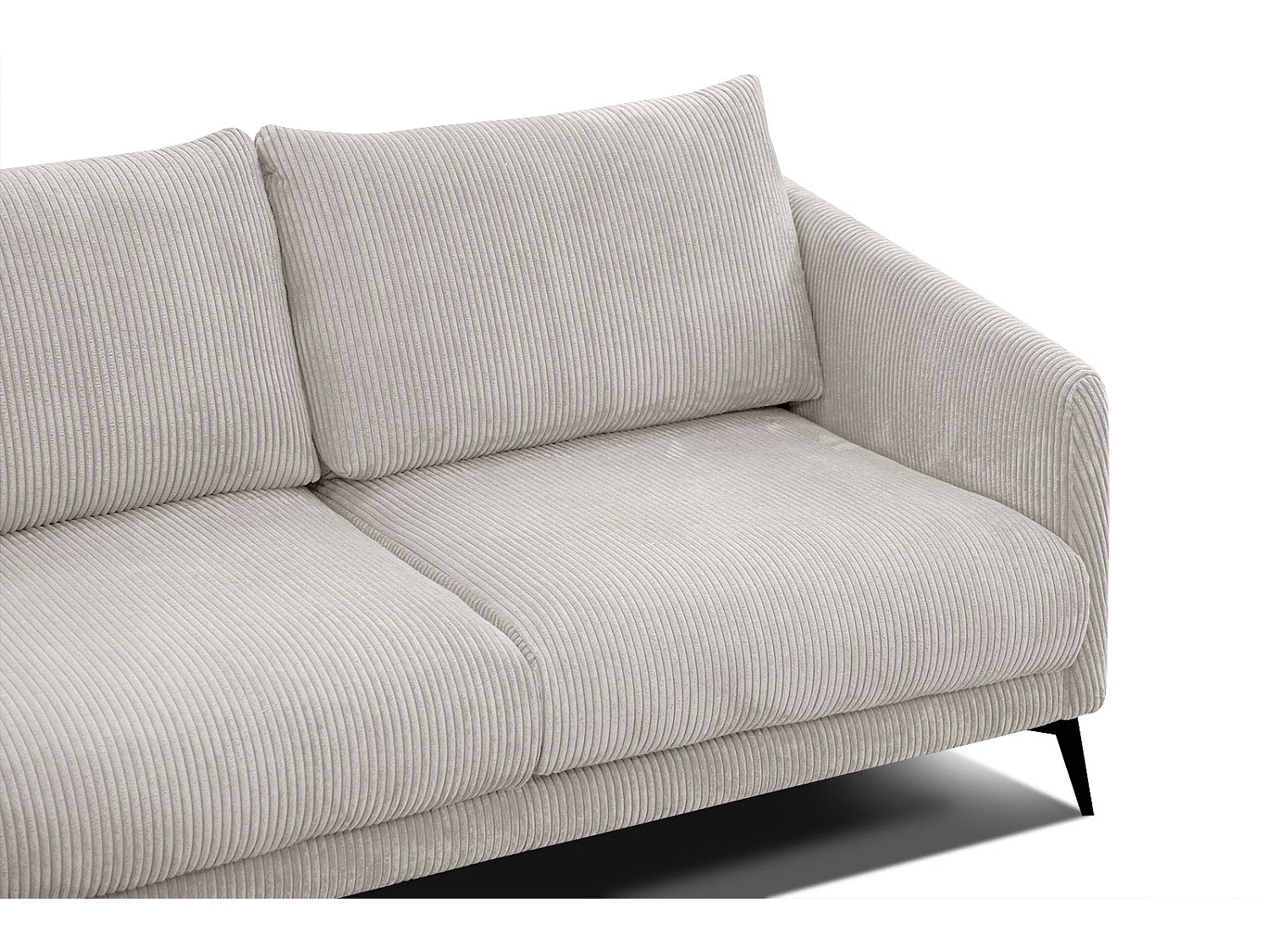 CANAPÉ D'ANGLE VILT 4 places, tissu blanc perle