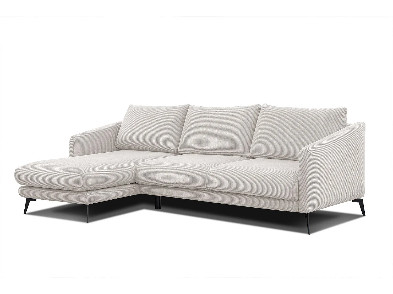 Ecksofa 4-Sitzer links VILT, perlweiß