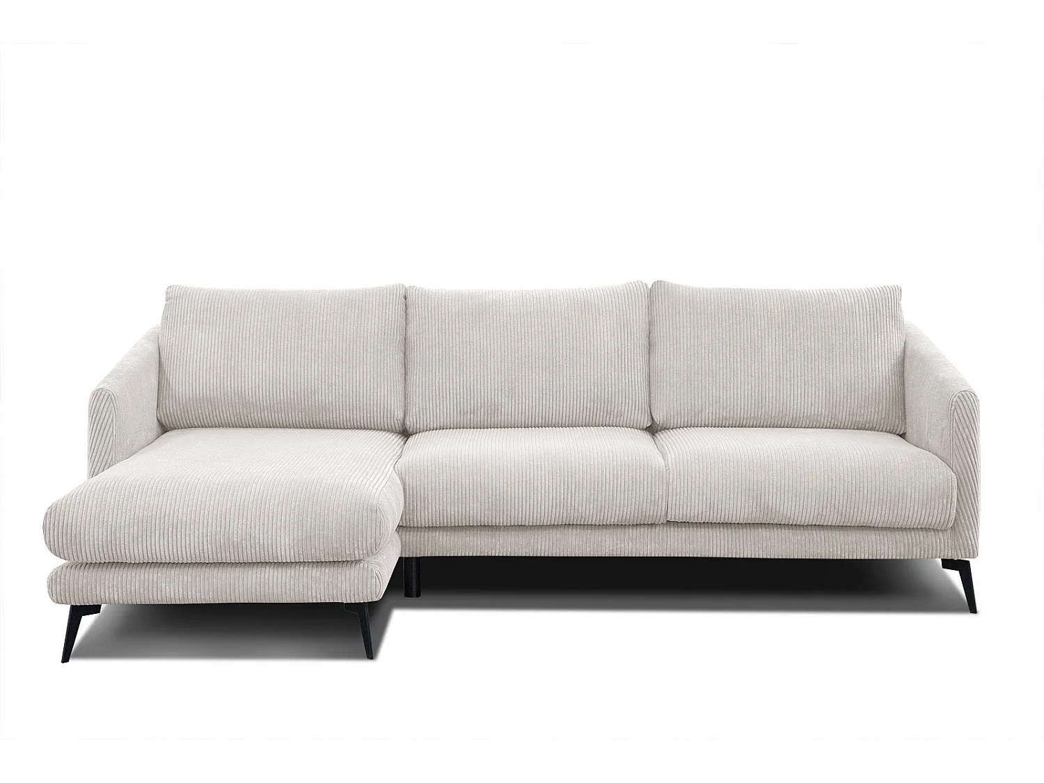 Ecksofa 4-Sitzer links VILT, perlweiß