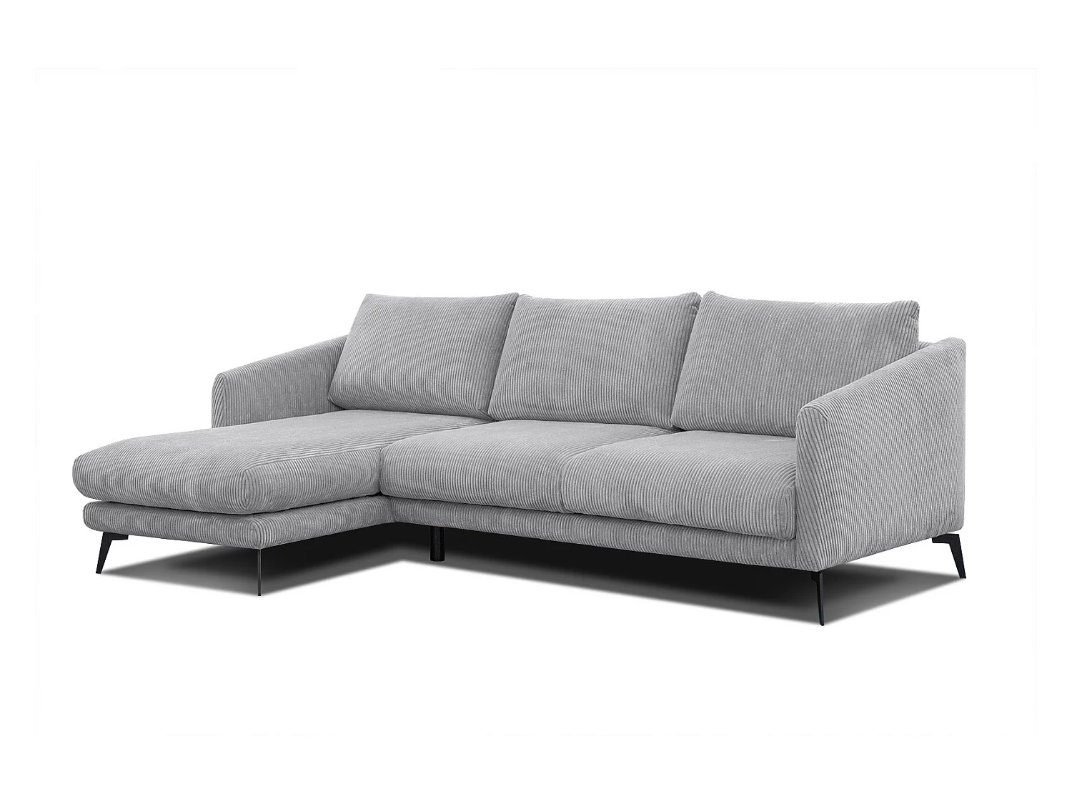 CANAPÉ D'ANGLE VILT 4 places, tissu gris clair