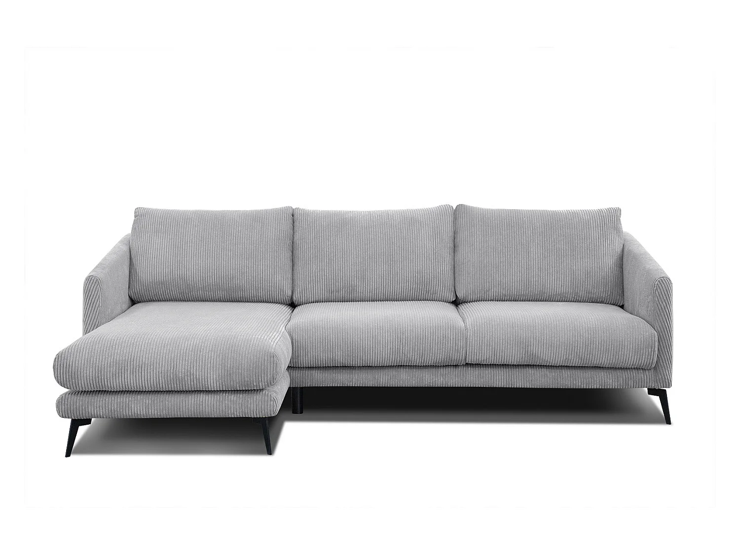 CANAPÉ D'ANGLE VILT 4 places, tissu gris clair