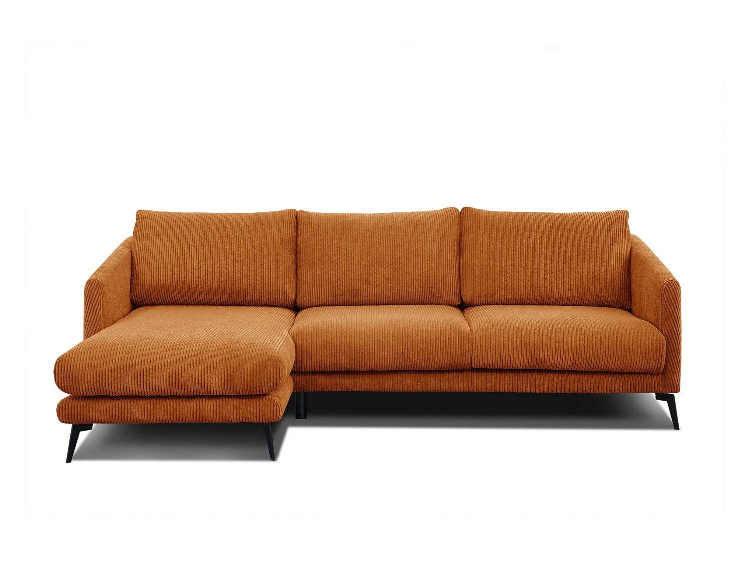 CANAPÉ D'ANGLE VILT 4 places, tissu orange