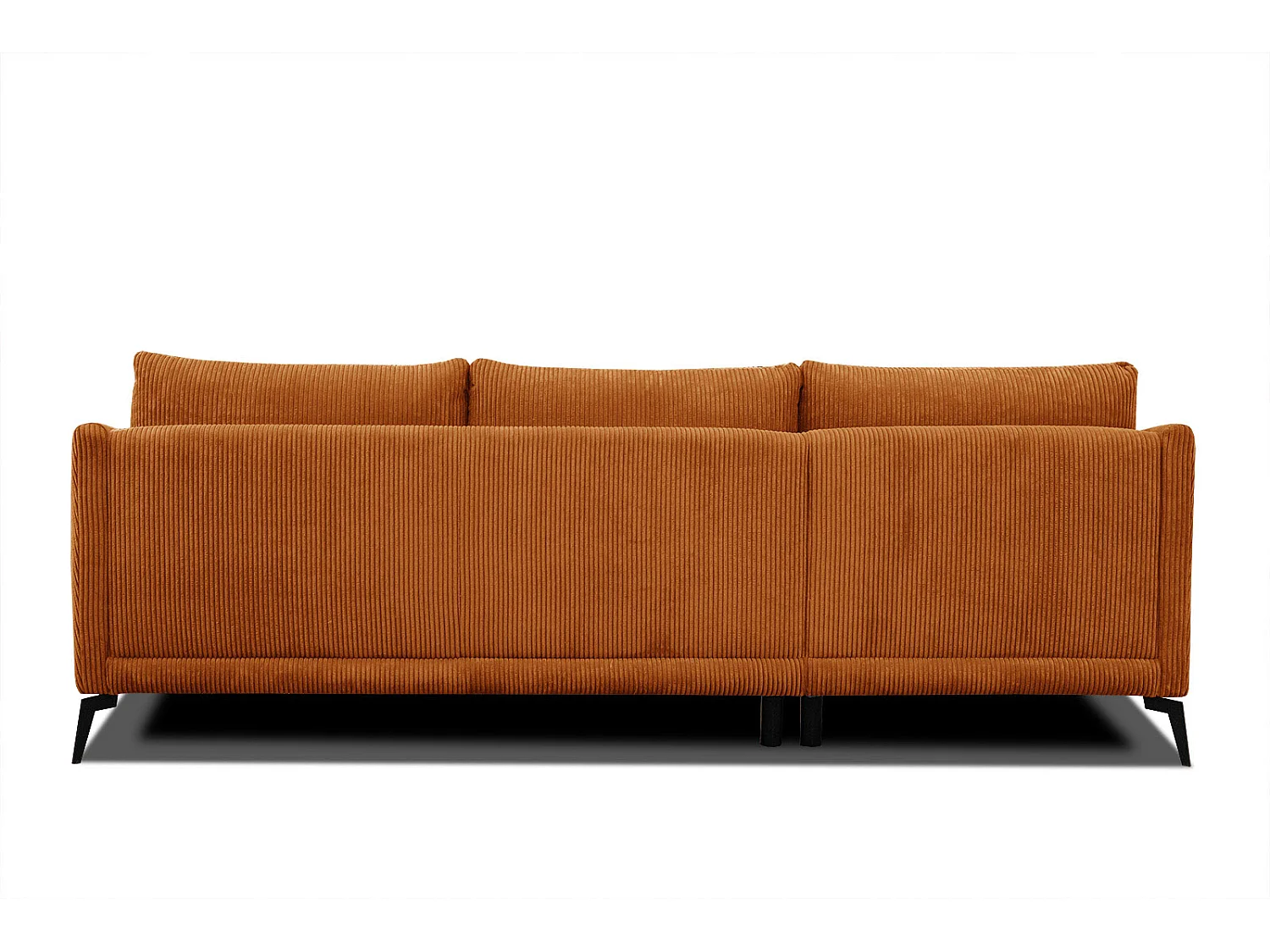 CANAPÉ D'ANGLE VILT 4 places, tissu orange