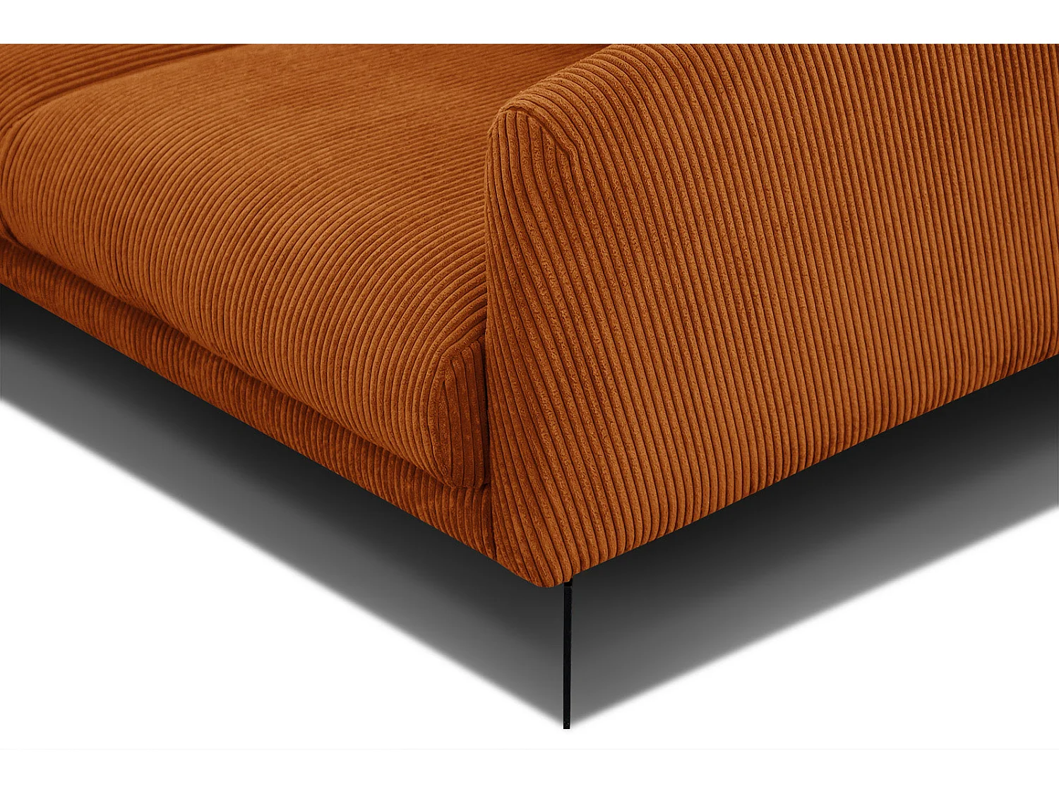 CANAPÉ D'ANGLE VILT 4 places, tissu orange