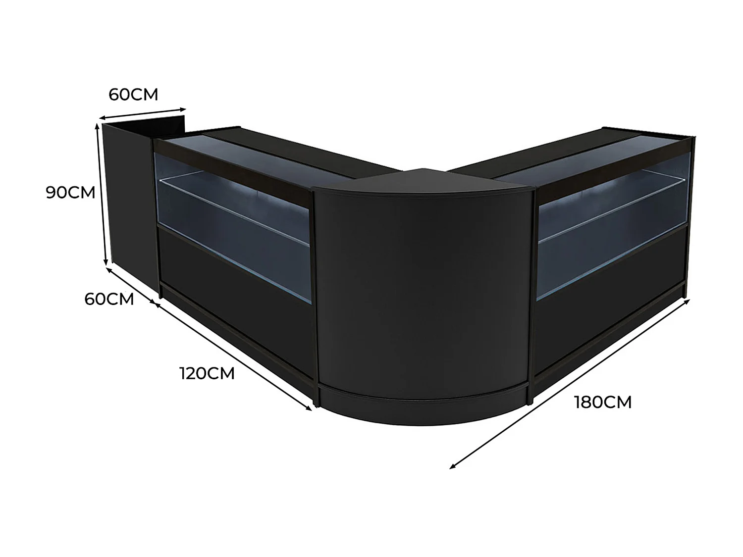 Phoenix LED Winkel Toonbank Set CM60, TB60 & 2 x C1200 - Zwart