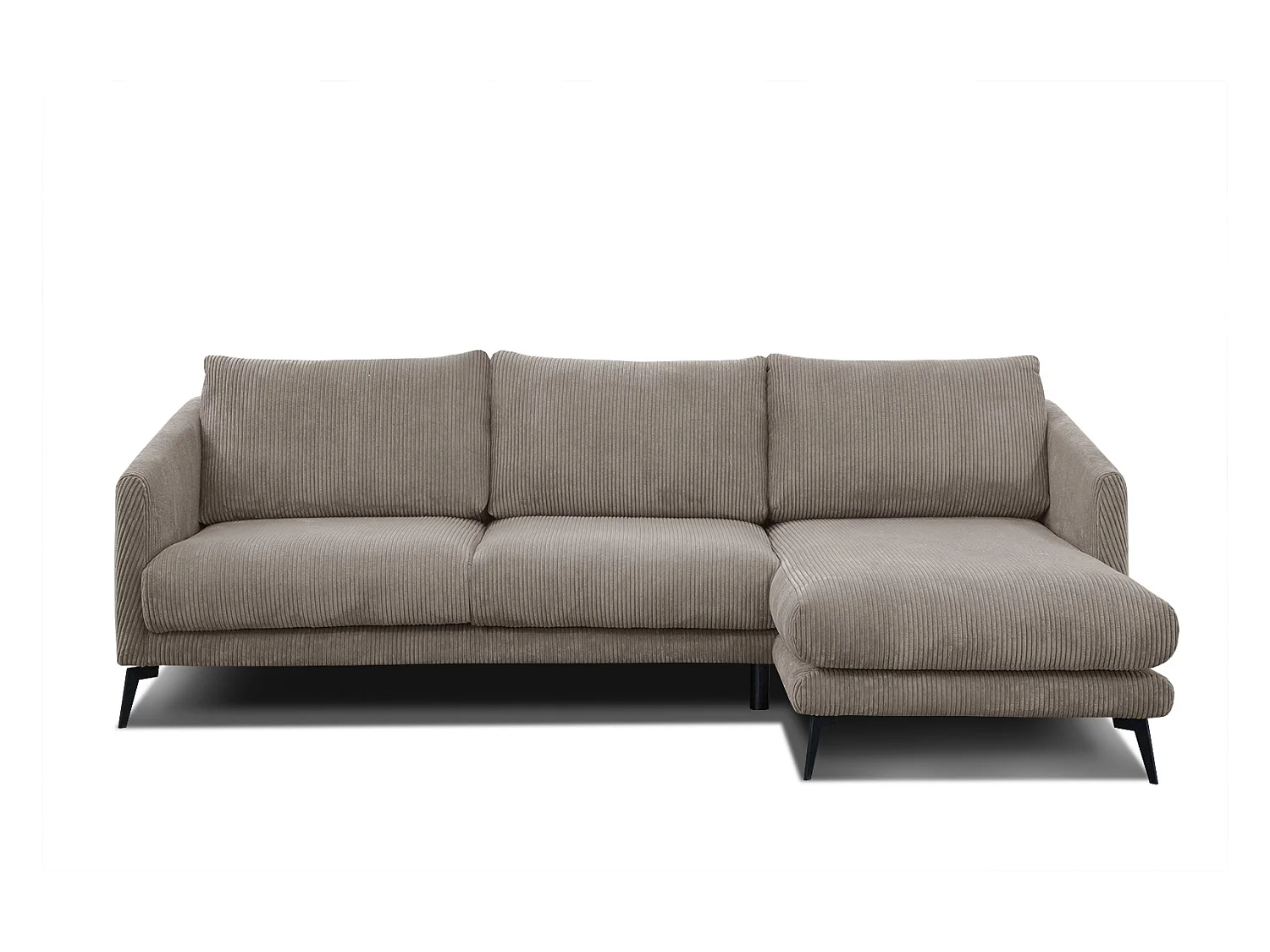 CANAPÉ D'ANGLE VILT 4 places, tissu taupe