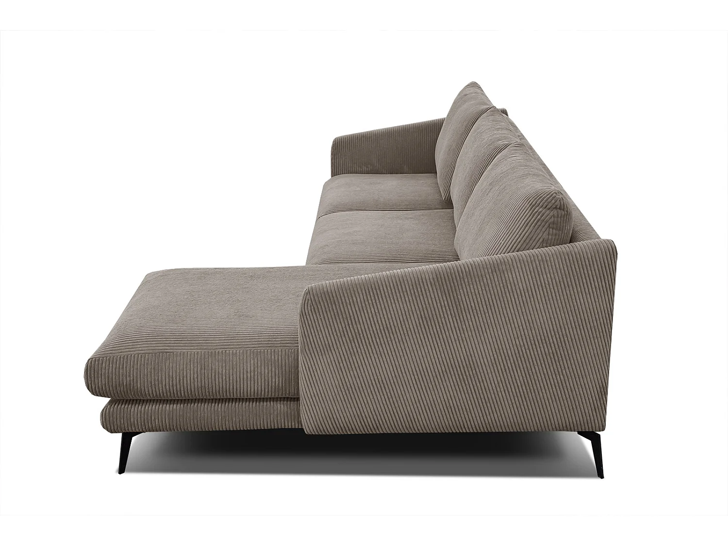 CANAPÉ D'ANGLE VILT 4 places, tissu taupe