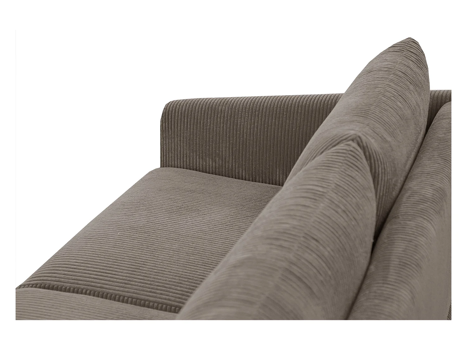 CANAPÉ D'ANGLE VILT 4 places, tissu taupe
